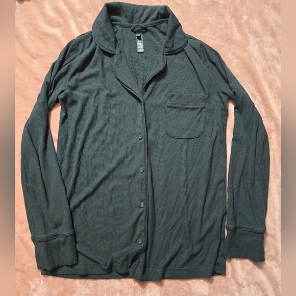 SKIMS Soft Lounge Sleep Set in SPRUCE GREEN Ribbed Size XSmall - Picture 5 of 14